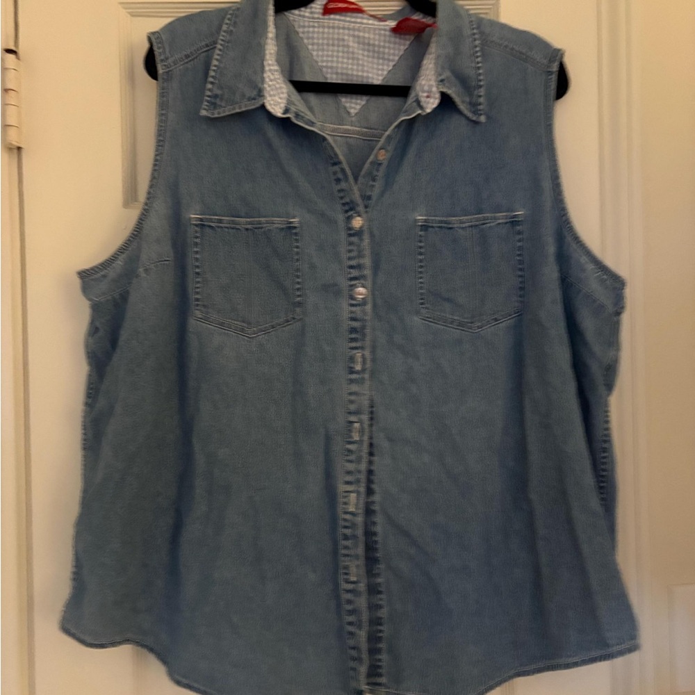 Oversized Sleeveless Denim Top